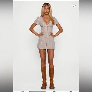 Princess Polly Loveliness Playsuit Brown Check